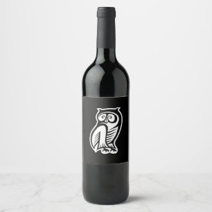 Owl Symbol White Wine Label