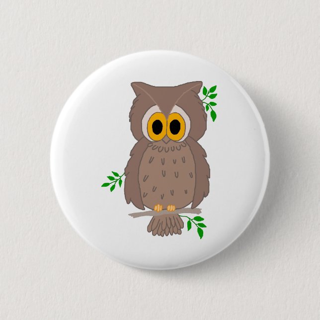 Owl-t 6 Cm Round Badge (Front)