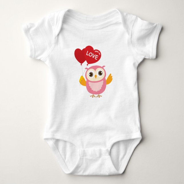 Owl T-Shirt Baby Bodysuit (Front)