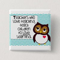Owl Teacher Button