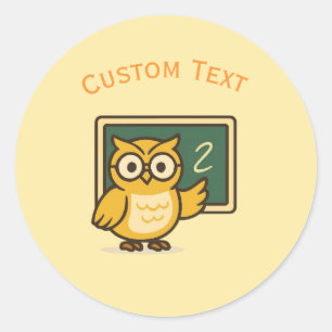 Owl Teacher Classic Round Sticker