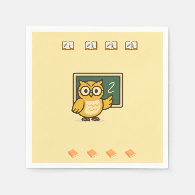 Owl Teacher Party Napkin (Front)