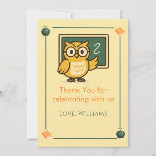 Owl Teacher Thank You Card