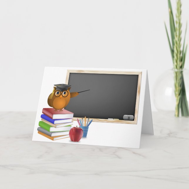 Owl teaching in Classroom Card (Front)