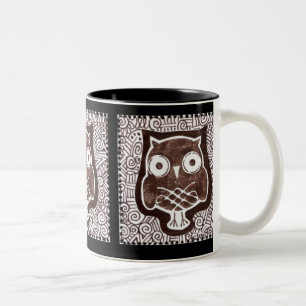 Owl Textile Mug Black Background