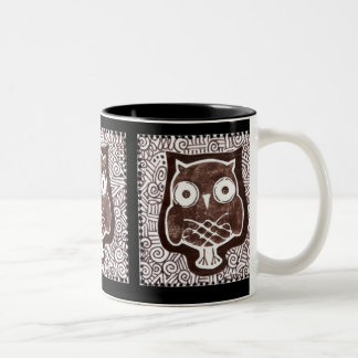 Owl Textile Mug Black Background