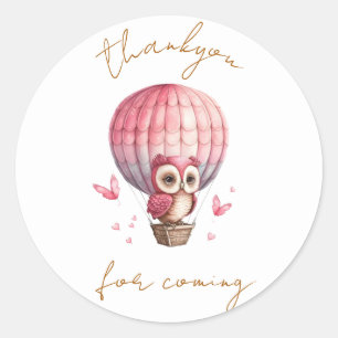 Owl Thank You Classic Round Sticker