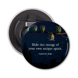 Owl That's Different With Unique Quote Collage Bottle Opener