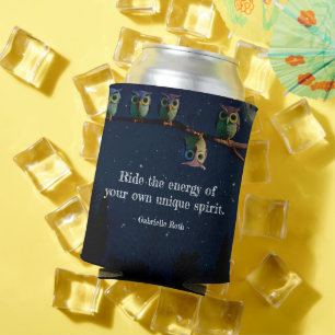 Owl That's Different With Unique Quote Collage Can Cooler