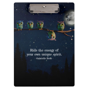 Owl That's Different With Unique Quote Collage Clipboard