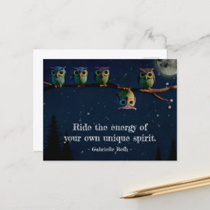 Owl That's Different With Unique Quote Collage Postcard