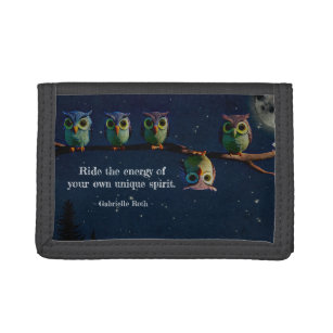 Owl That's Different With Unique Quote Collage Trifold Wallet