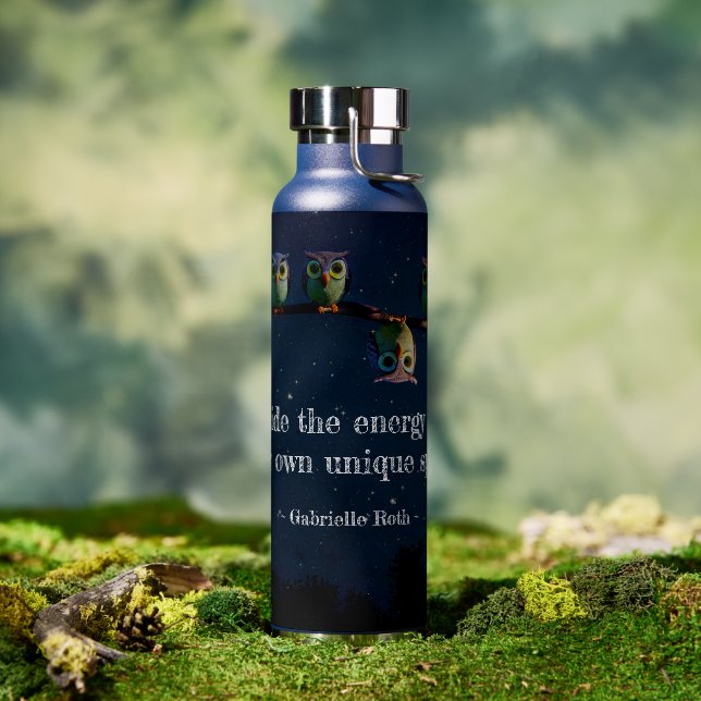 Owl That's Different With Unique Quote Collage Water Bottle (Outdoor)