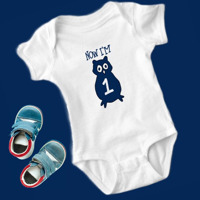 Owl Theme Birthday One Year Old Baby Bodysuit (Creator Uploaded)