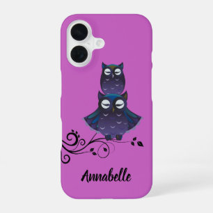 Owl Theme Purple iPhone Cell Phone Cover