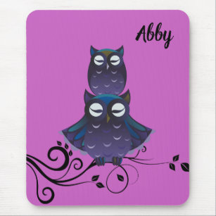 Owl Themed Personalised Mousepad