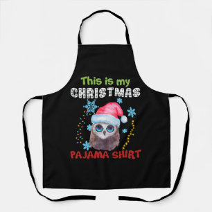 Owl This Is My Christmas Pajama Shirt Apron