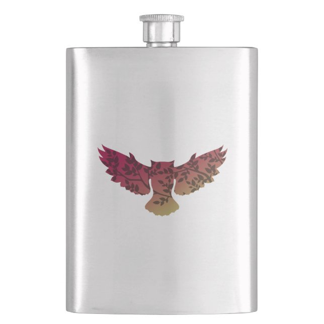 Owl Tree Hip Flask (Front)