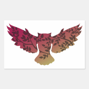 Owl Tree Rectangular Sticker
