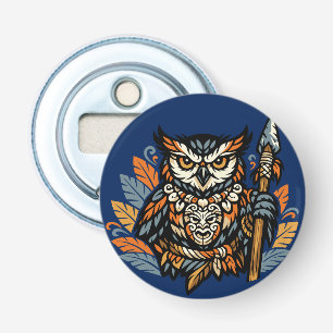 Owl Tribal Warrior Bottle Opener