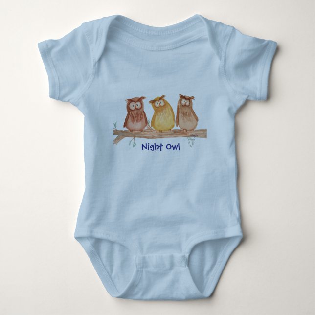 Owl Trio Baby Bodysuit (Front)