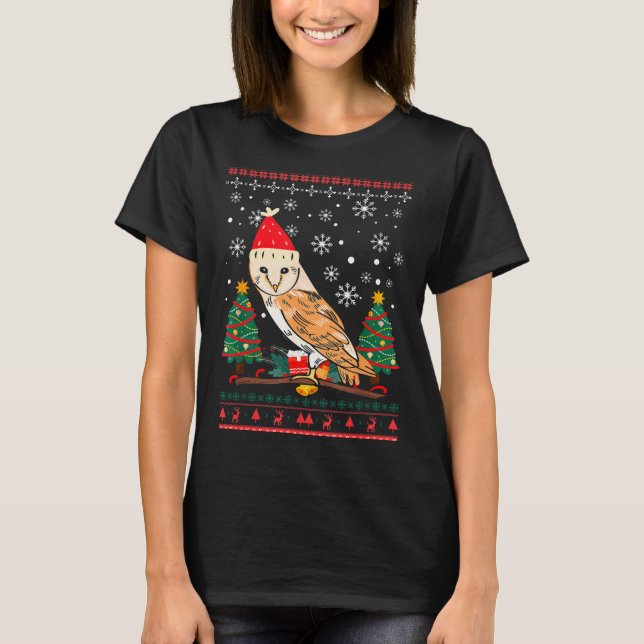 Owl Ugly Christmas Christmas Winter  T-Shirt (Front)