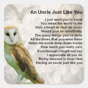 Owl  - Uncle Poem Square Sticker