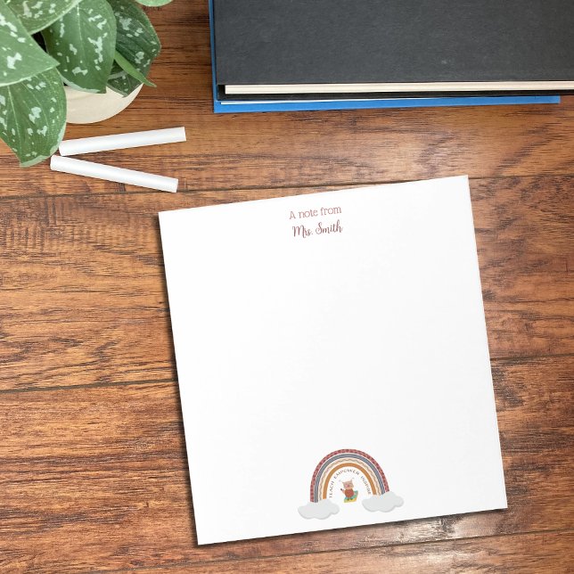 Owl Under A Rainbow School Librarian Notepad (Creator Uploaded)