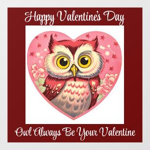 Owl Valentine Window Cling
