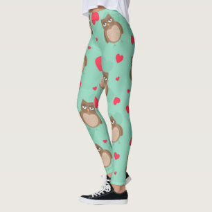 Owl Valentine's Day Leggings