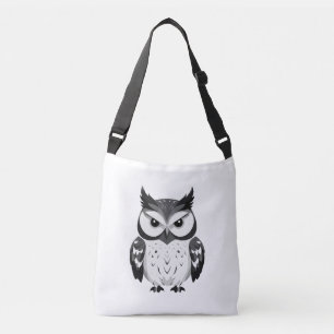 Owl Vector Graphic Art Portrait Animal Spirit Wild Crossbody Bag