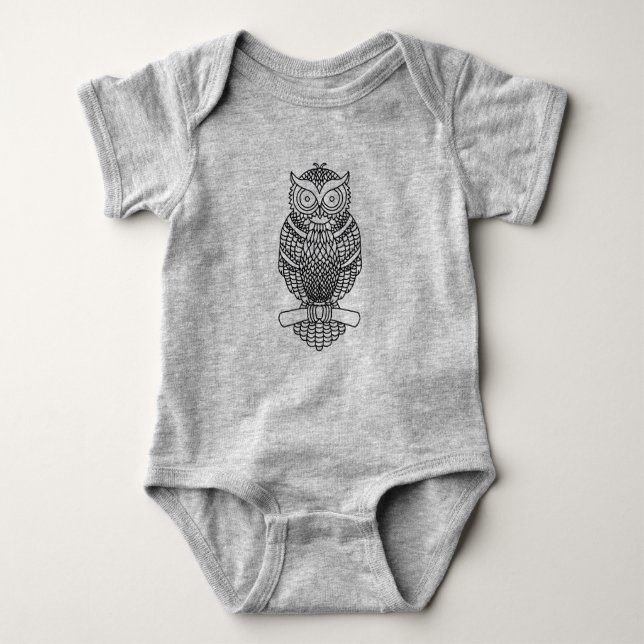 Owl (vivid) - Baby Bodysuit (Front)