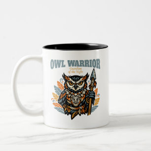 Owl Warrior, Guardian of the Night His Gift Two-Tone Coffee Mug