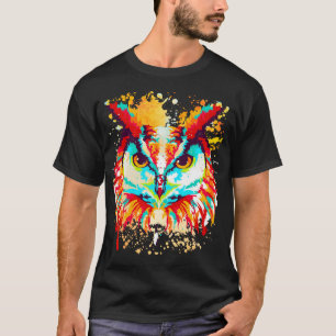 Owl Water Colour Art Design Bird T-Shirt