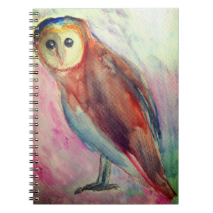 Owl Watercolor art drawing Notebook