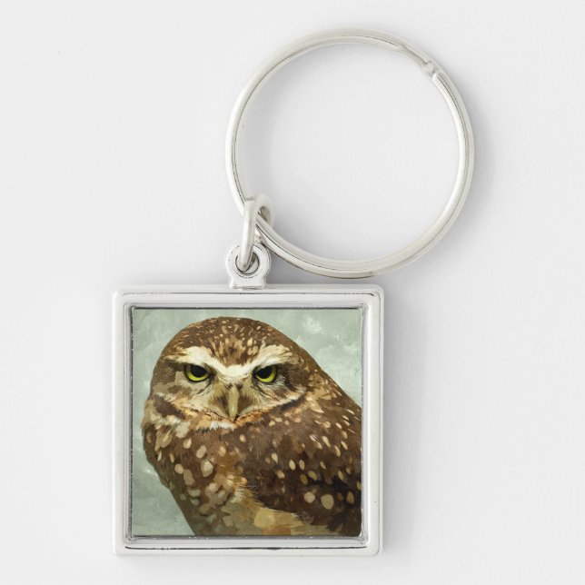 Owl Watercolor Key Ring (Front)