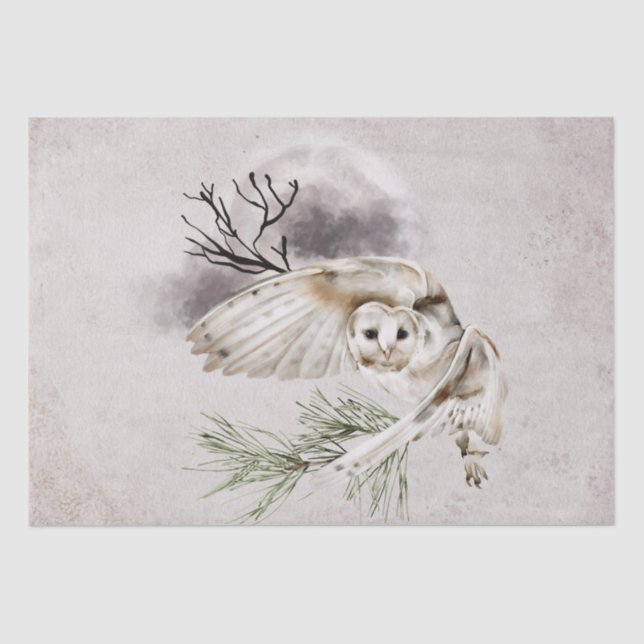 Owl Watercolor Tissue Paper (Front)