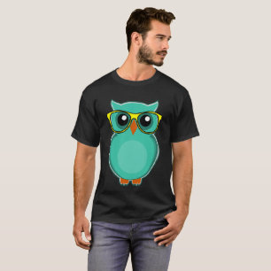 OWL WEARING EYEGLASSES, Funny Owl Hipster T-shirts