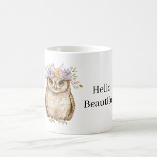 Owl wearing Flowers Coffee Mug
