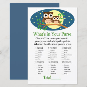 Owl What's in your purse game baby shower