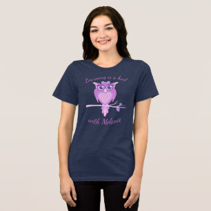 Owl whimsy cute stylised graphic teachers t-shirt Tri-Blend shirt