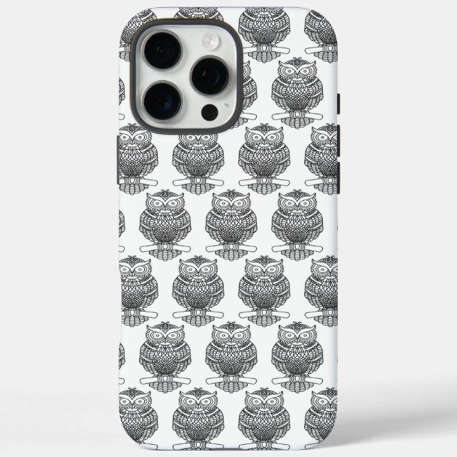 Owl (white) - iPhone (16 Pro Max) Case (Back)