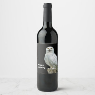Owl White Log Photo Wine Label