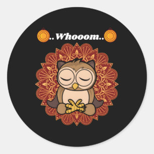 Owl Whom Classic Round Sticker
