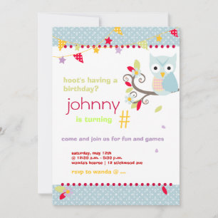 Owl, whoo's birthday party invitations