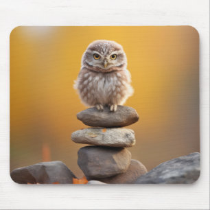 Owl Wild Bird Animal Tranquil Peaceful Mouse Pad
