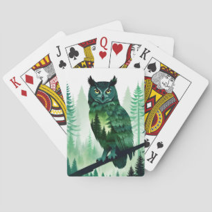 Owl Wildlife Animal Nature Environment Forest Art Playing Cards