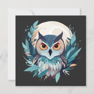 Owl Wildlife Animal Nature Outdoors Watercolor Art Card