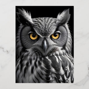 Owl Wildlife Majestic Nature Life Poster Wallpaper Foil Holiday Postcard
