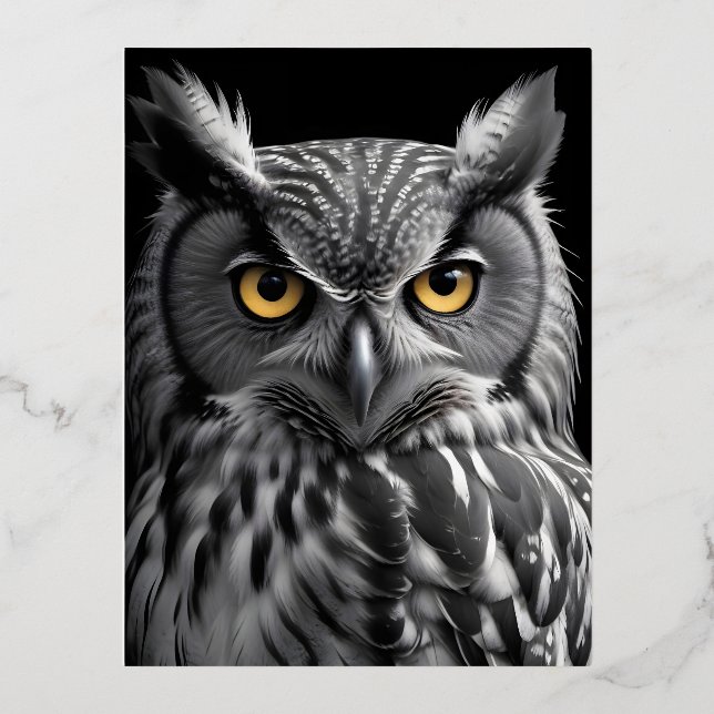 Owl Wildlife Majestic Nature Life Poster Wallpaper Foil Holiday Postcard (Front)